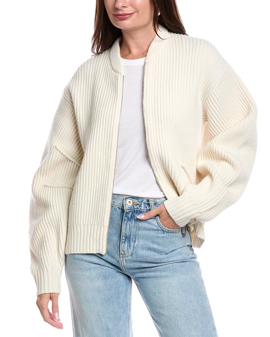 Helmut Lang Apex Wool-blend Cardigan In Neutral