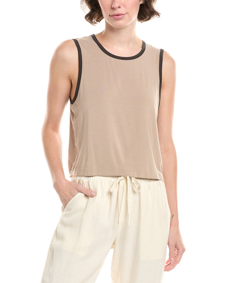 Z Supply Warmer Days Ringer Tank In Brown