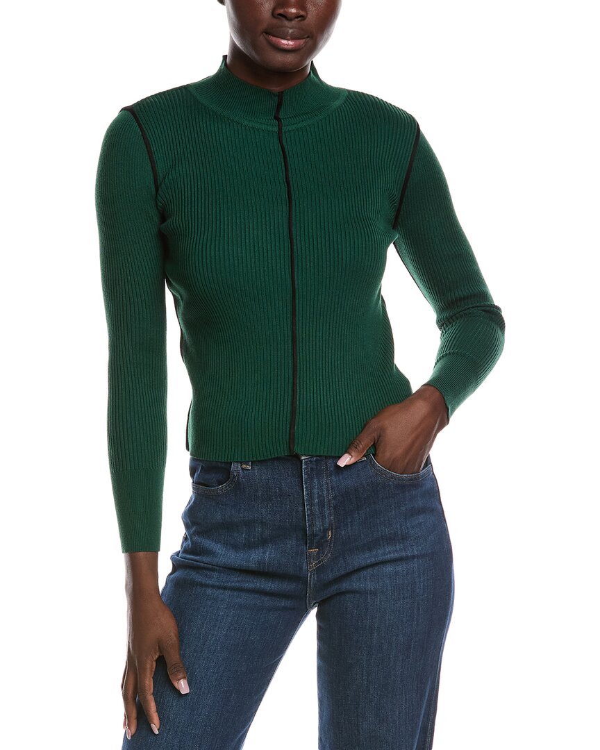 Philosophy Di Lorenzo Serafini Philosophy Rib Mock Neck Sweater In Green