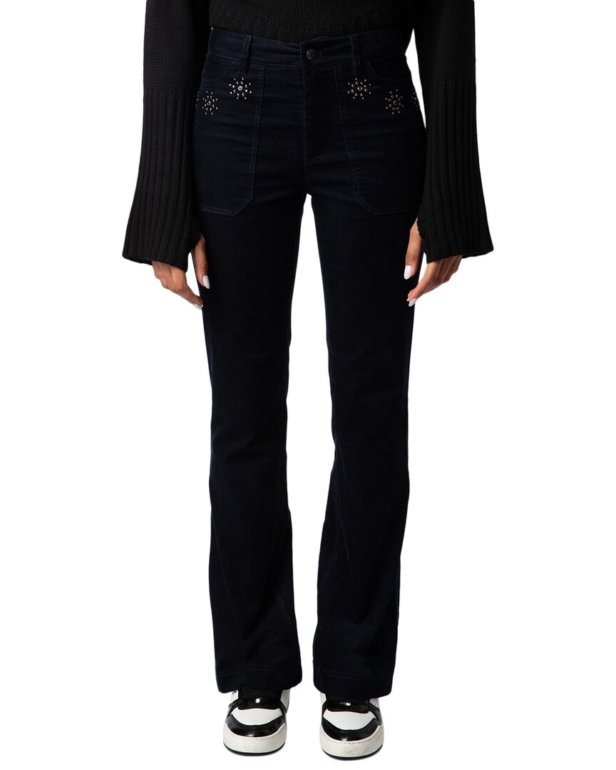 Zadig & Voltaire Pista Corduroy Studs Pants In Blue