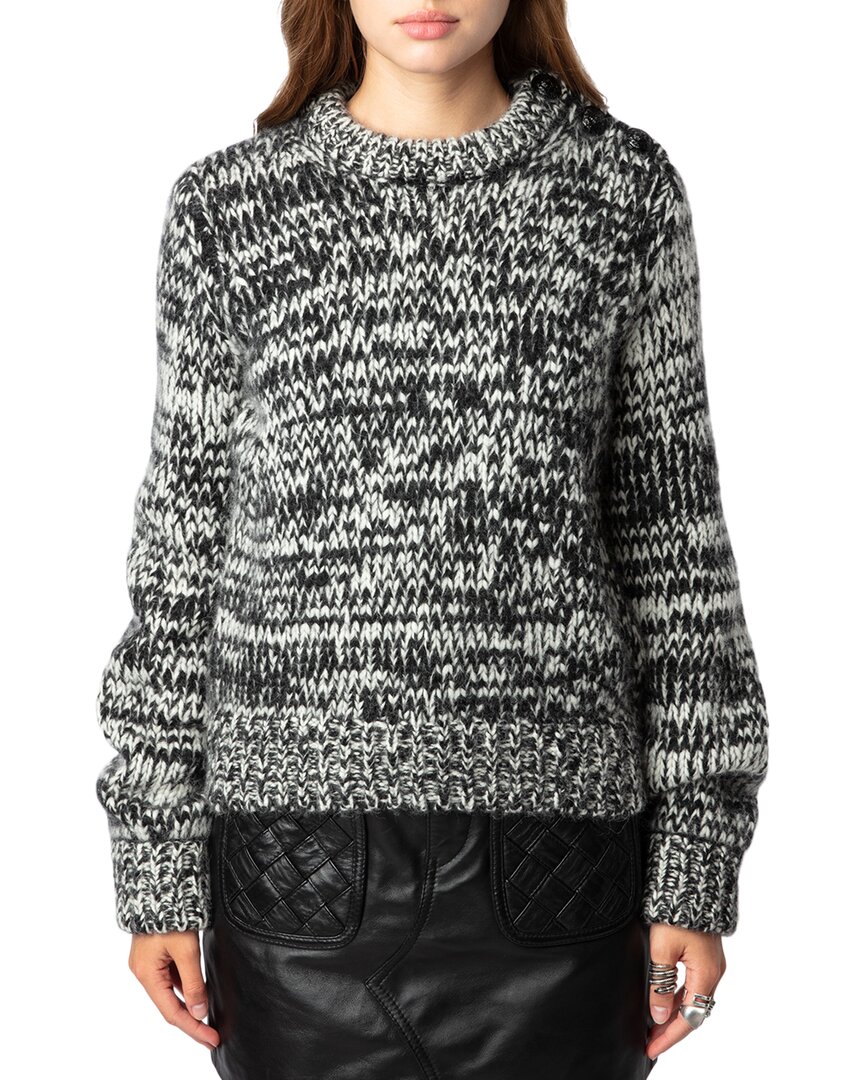 Zadig & Voltaire Teva We Tweed Alpaca & Wool-blend Sweater In Gray