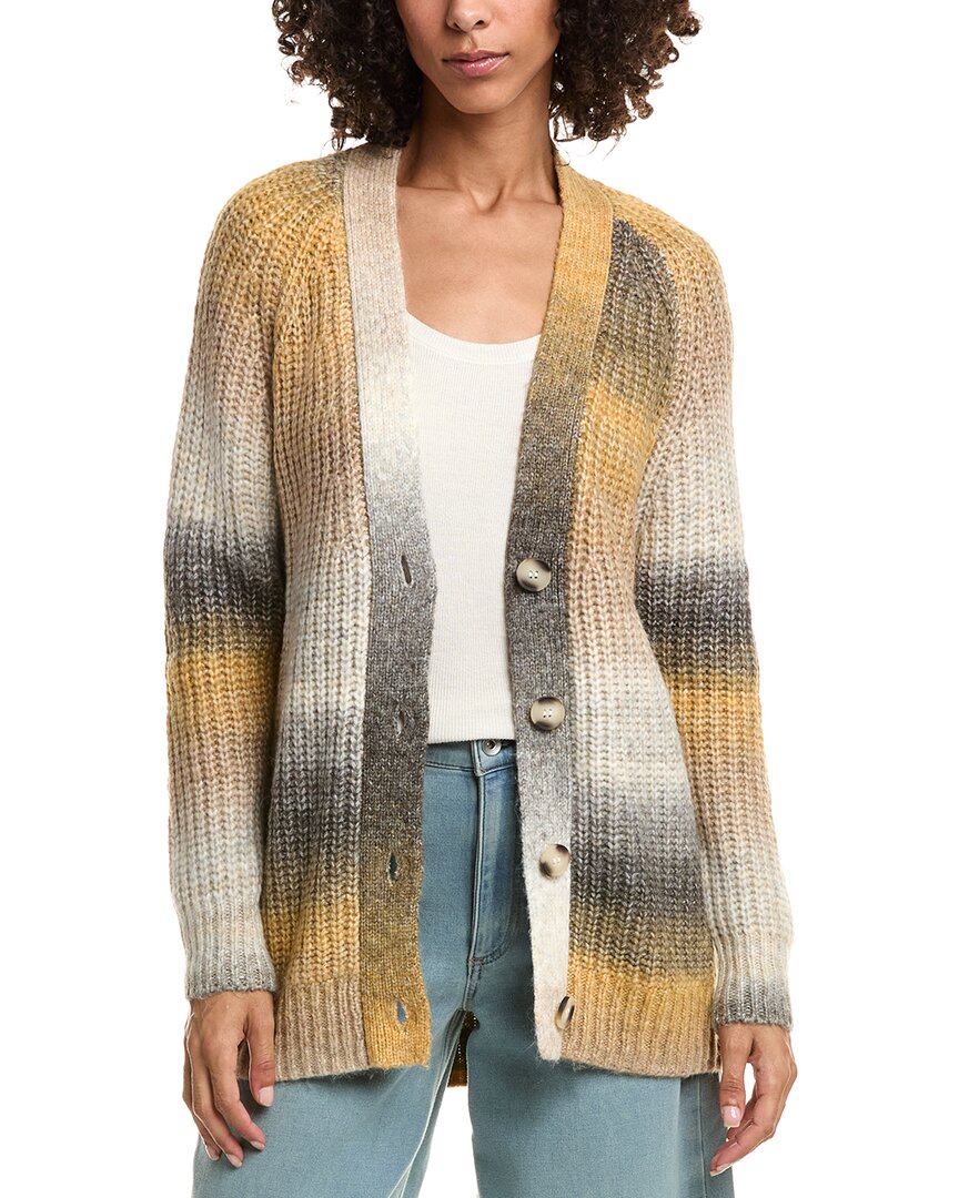 For The Republic Marled Button Cardigan In Gold