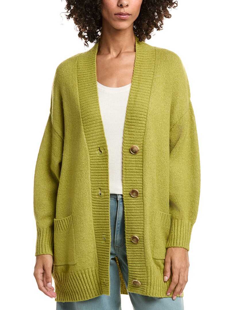 For The Republic Oversized Button Cardigan In Green