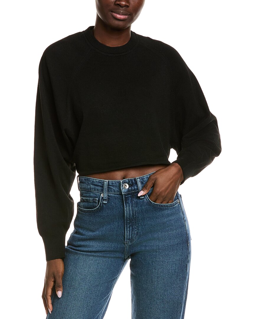 Industry Cropped Wool-blend Sweater In Black