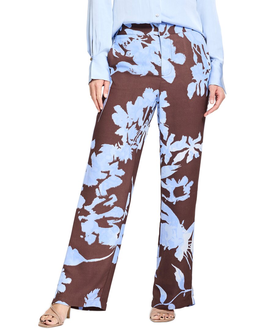 Nic + Zoe Nic+zoe Cloud Blossom Eliot Wide Leg Pants In Brown