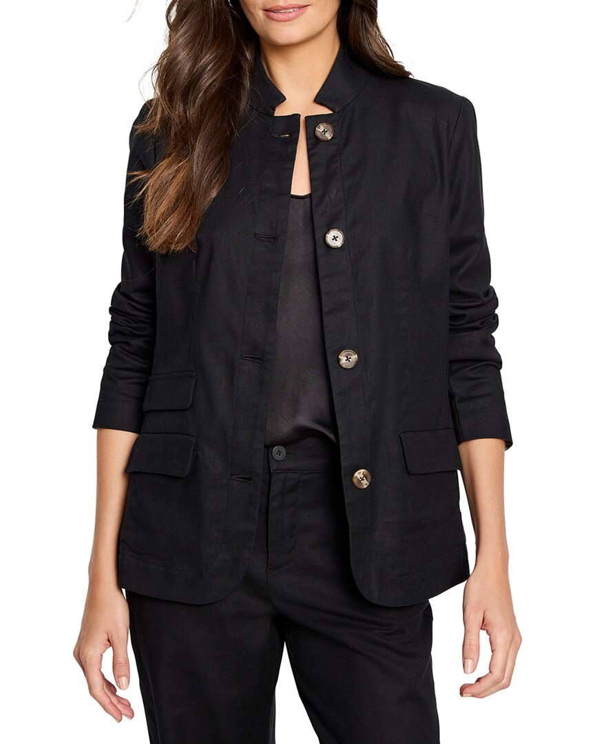 Nic + Zoe Nic+zoe Ava Cotton & Linen Blazer In Black