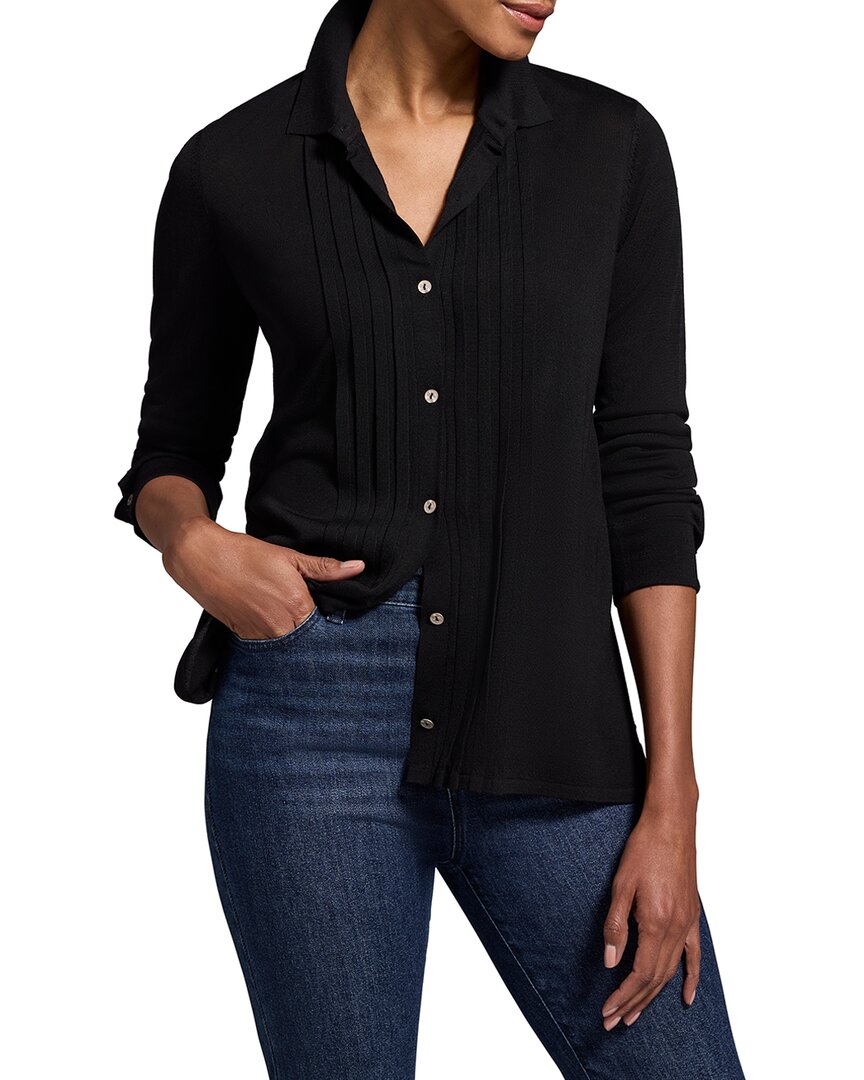 Nic + Zoe Nic+zoe Drapey Tencel Tucked Sweater In Black