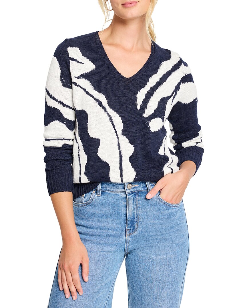 Nic + Zoe Nic+zoe Shadow Reef Sweater In Blue