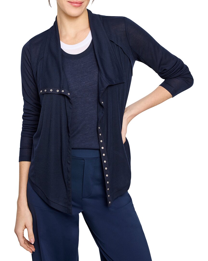 Nic + Zoe Nic+zoe Gauzy Snap Front Cardigan In Blue