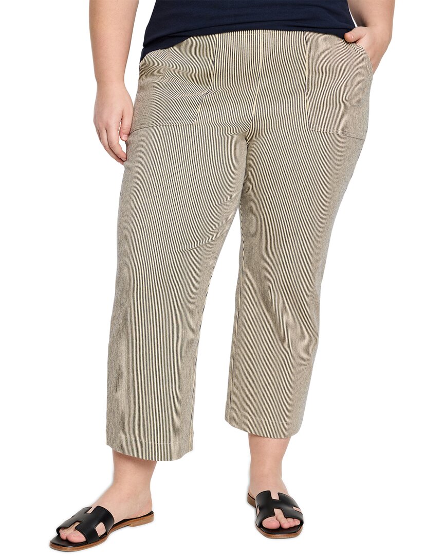 Nic + Zoe Nic+zoe All Day Stripe Crop Wide Leg Pull-on Jeans In Gold