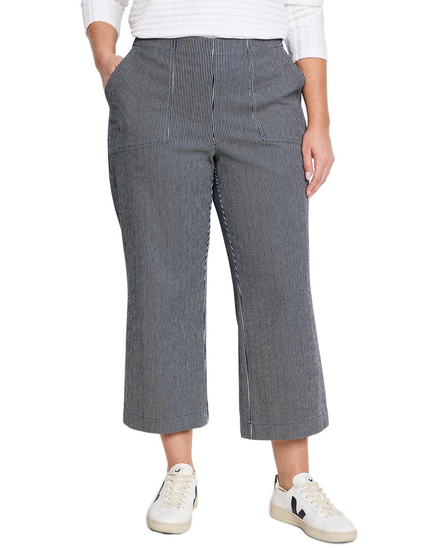 Nic + Zoe Nic+zoe All Day Stripe Crop Wide Leg Pull-on Jeans In Pattern