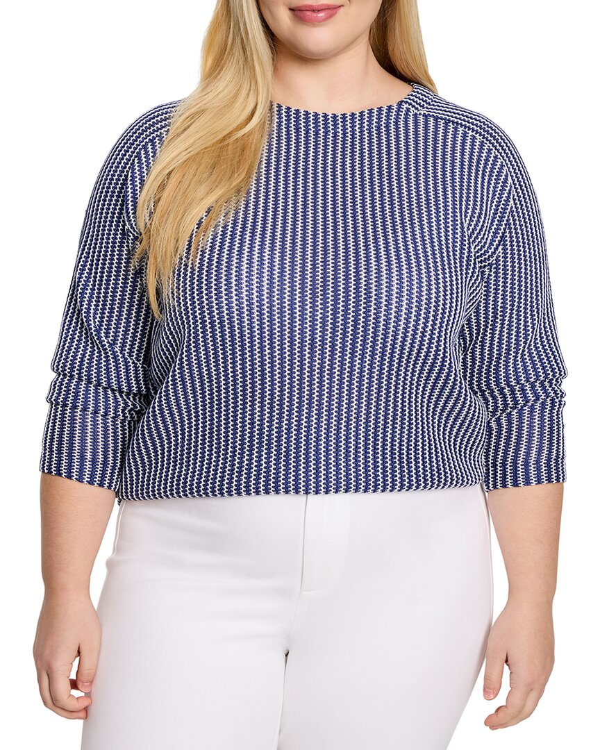 Nic + Zoe Nic+zoe Plus Zig Zag Blues Top In Blue