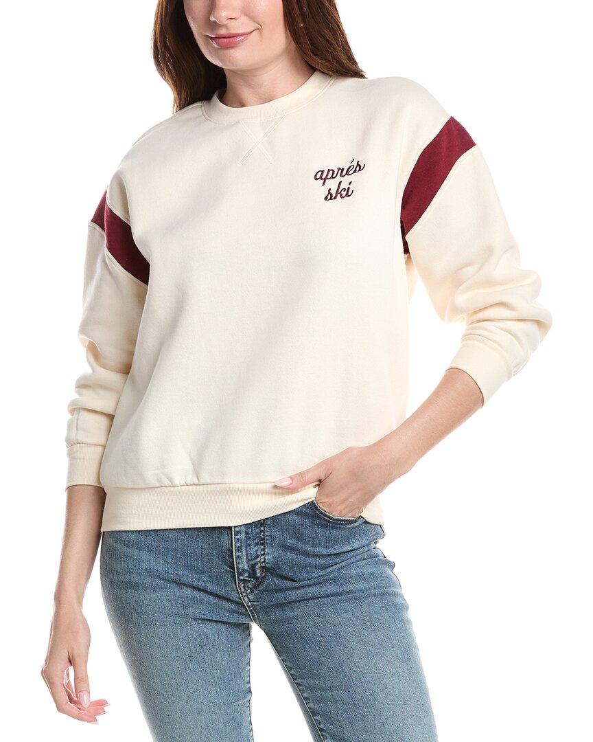 Wildfox Après Varsity Charlie Oversized Fit Sweatshirt In Mwl-eggnog