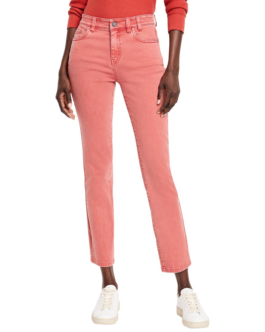 Nic + Zoe Nic+zoe Mid Rise Straight Ankle Jeans In Tandoori In Pink