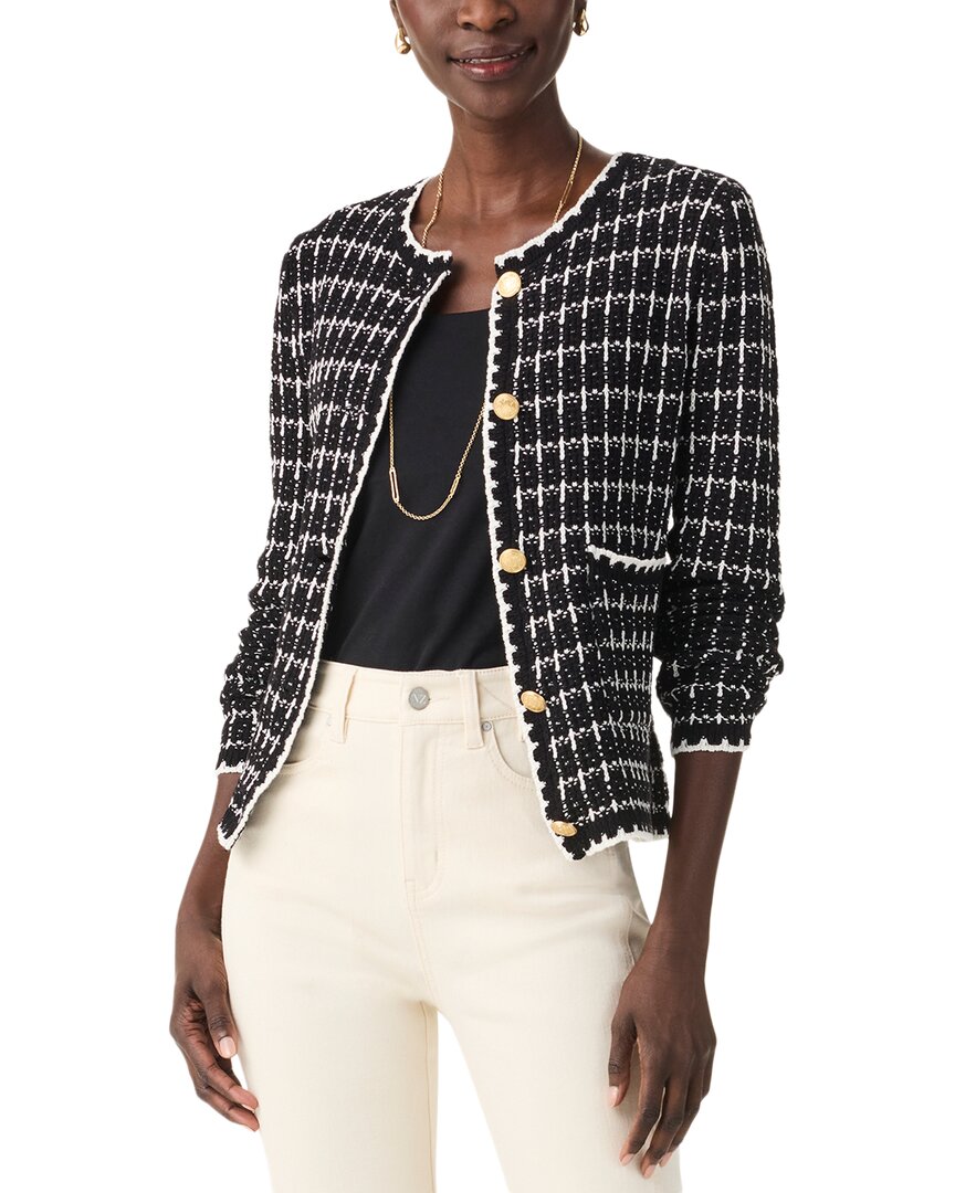 Nic + Zoe Nic+zoe Mixed Up Sweater Jacket In Black