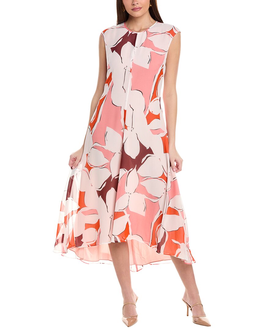 Reiss Becci Floral Printed Midi Dress In Red
