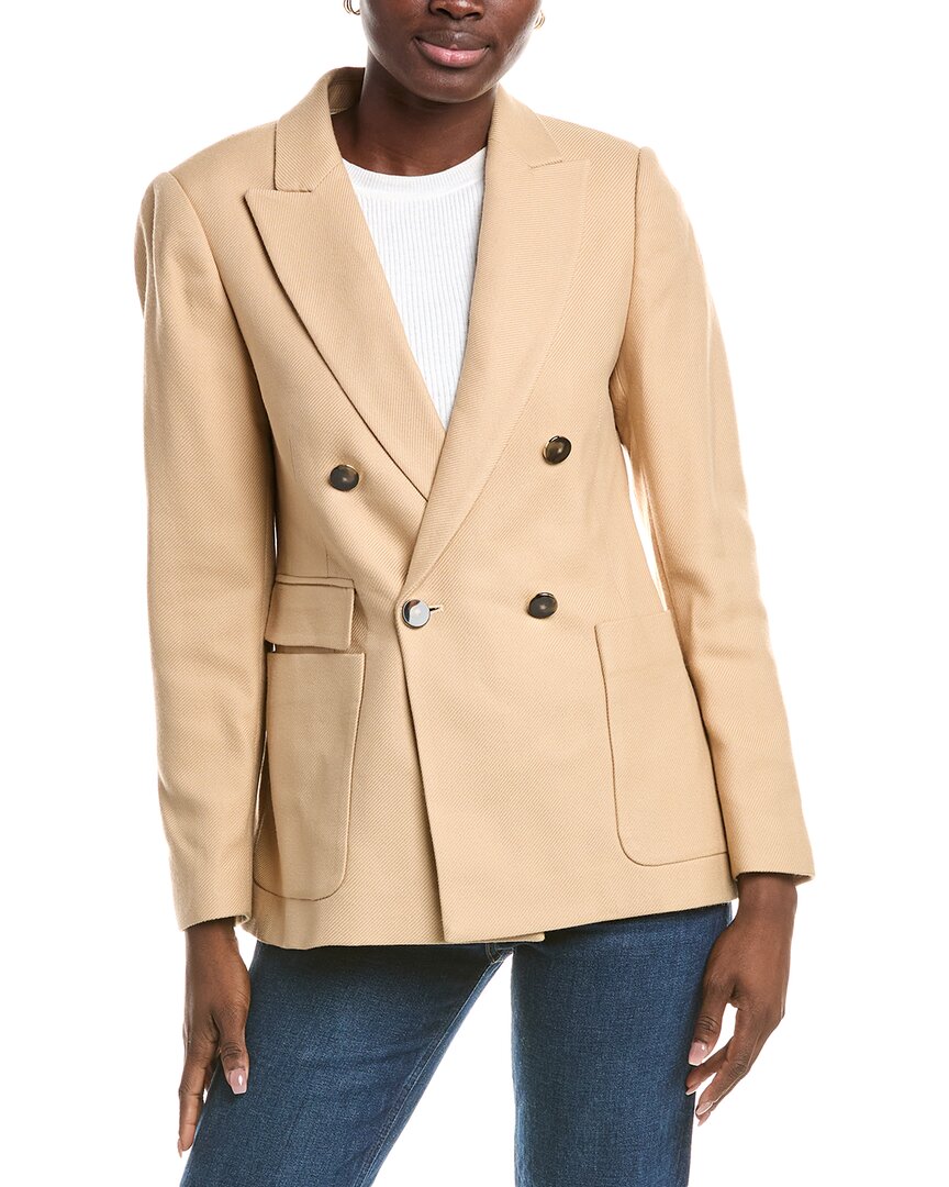 Reiss Nrd Larsson Wool-blend Twill Blazer In Brown