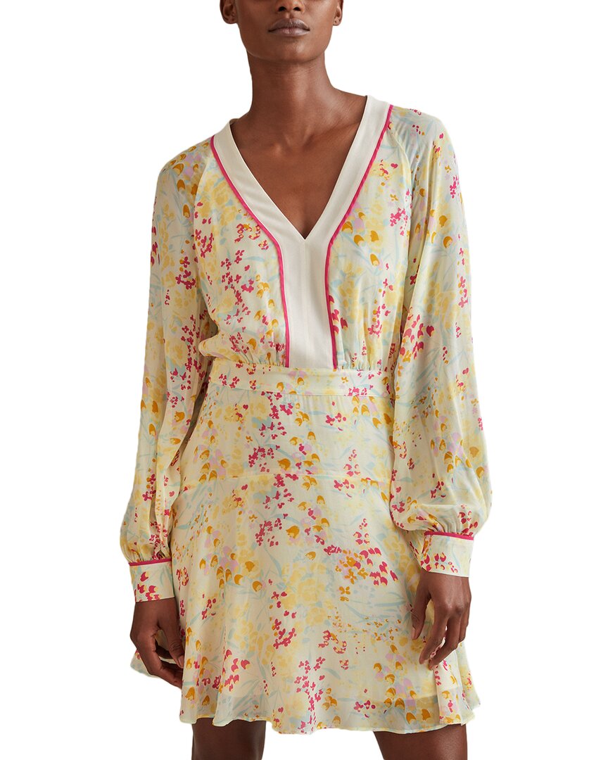 Reiss Molly Buttercup Printed Flippy Dress In Multi