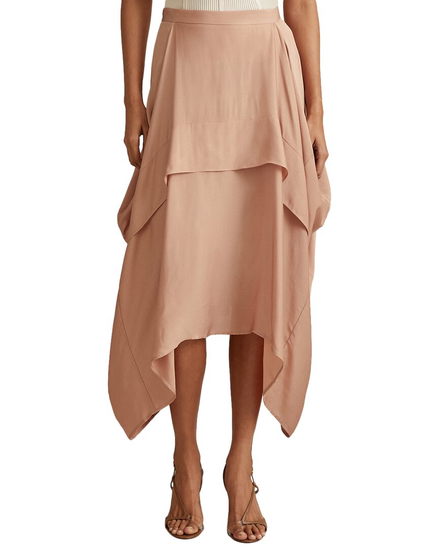 Reiss Maisie Asymmetric Hem Skirt In Multi