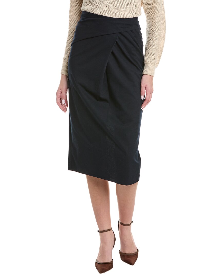 Reiss Nadia Wrap Midi Skirt In Blue