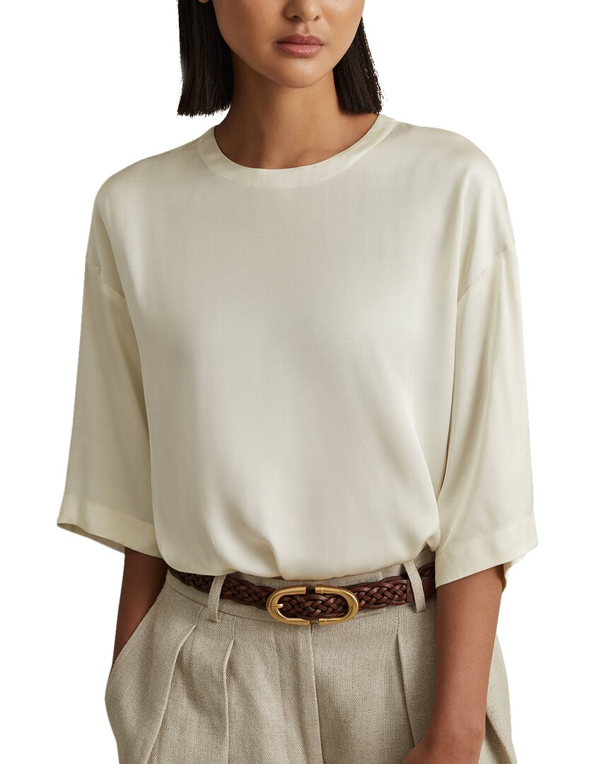 Reiss Anya Turn Back T-shirt In White