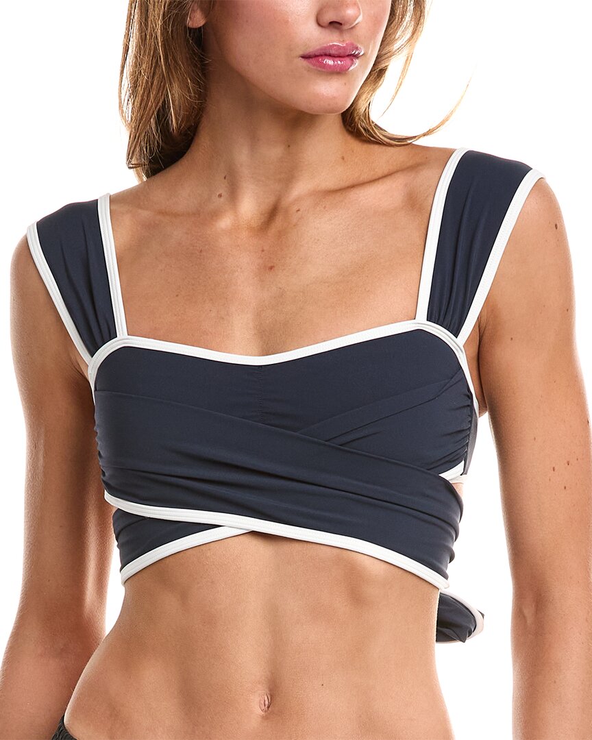 Reiss Cristina Wrap Top In Blue