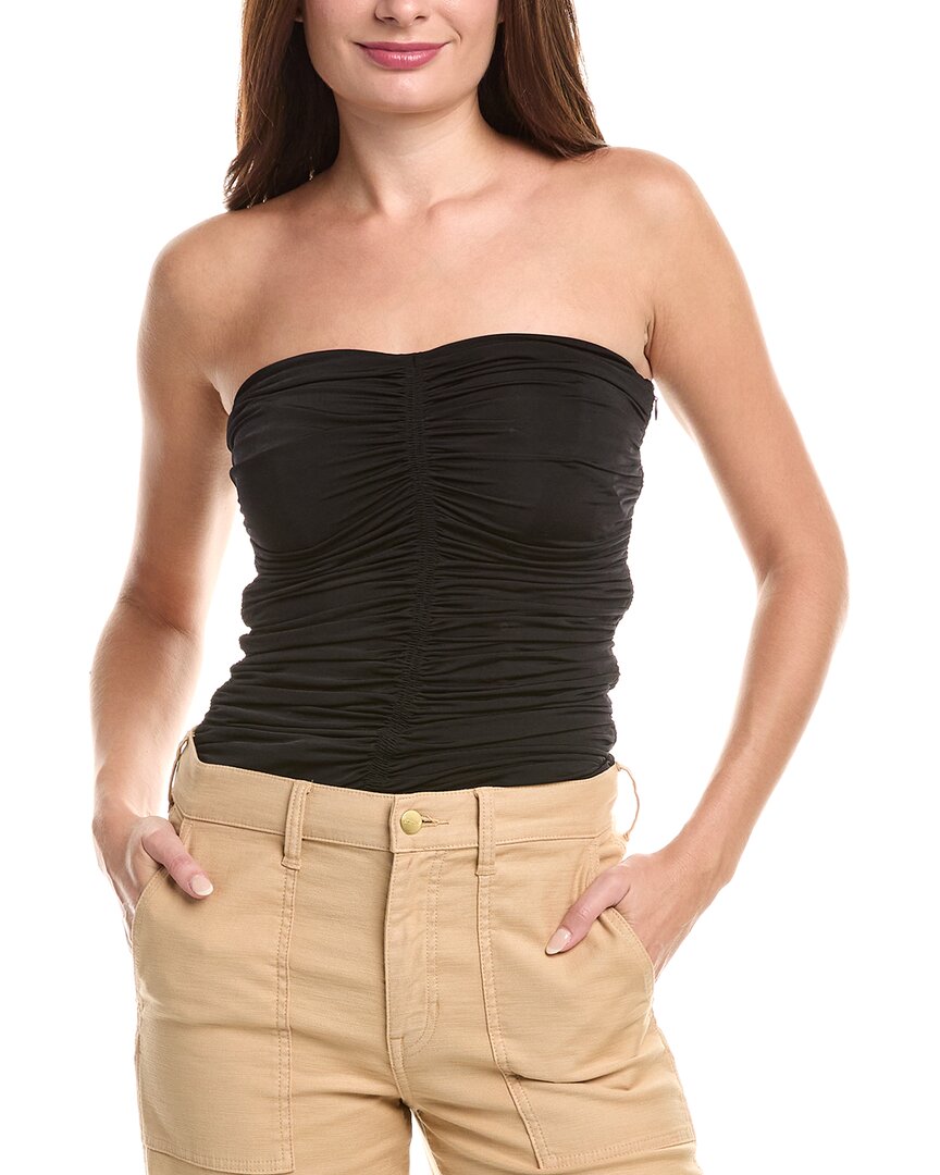 Reiss Marina Ruched Tube Top In Brown