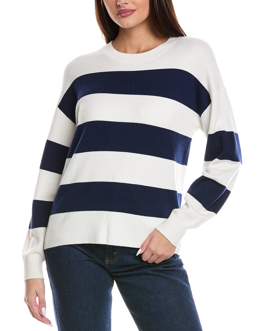 Splendid Libby Stripe Wool-blend Sweater In Blue