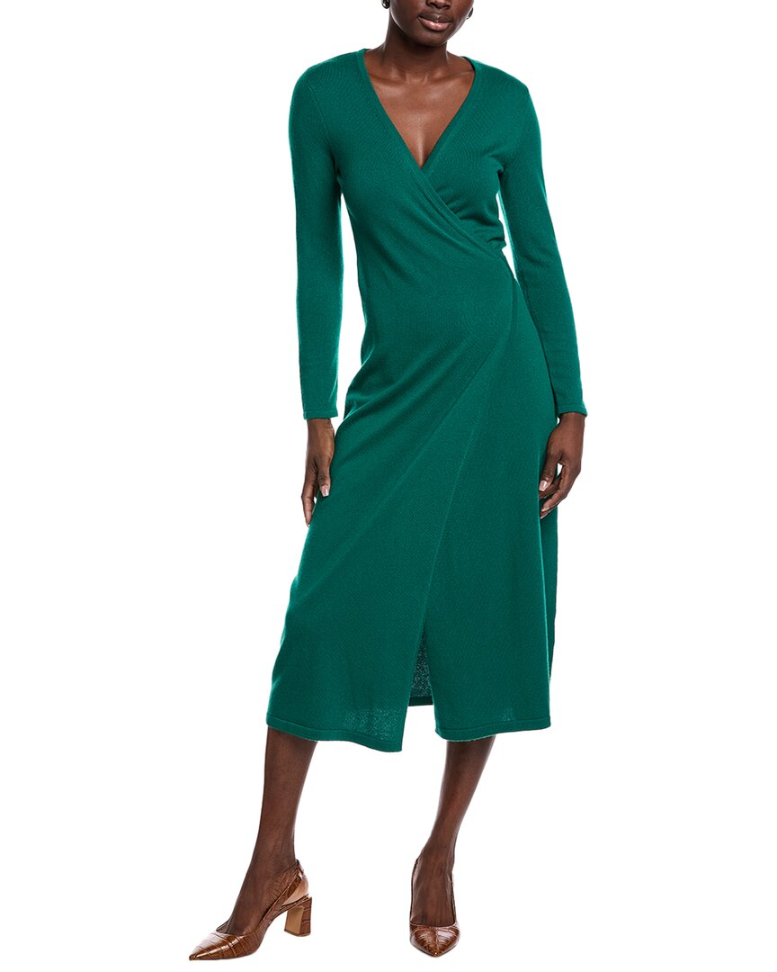 Diane Von Furstenberg Astrid Wool And Cashmere Wrap Dress In Green