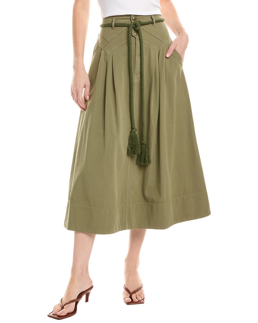 The Great The Field Midi Skirt In Green