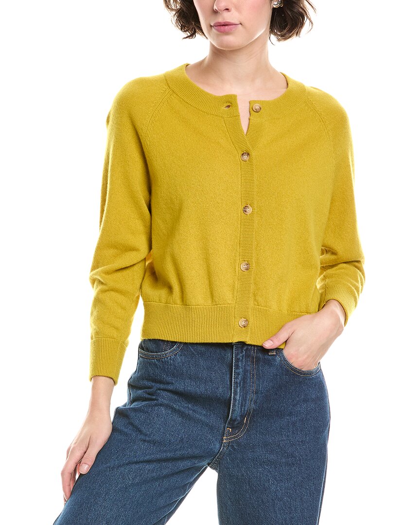 The Great Tiny Cashmere Cardigan In Yellow
