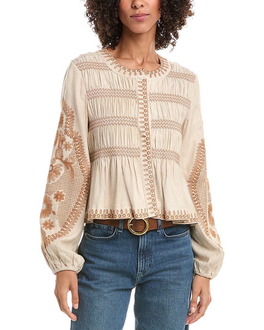 Avec Les Filles Peplum Blouse In White