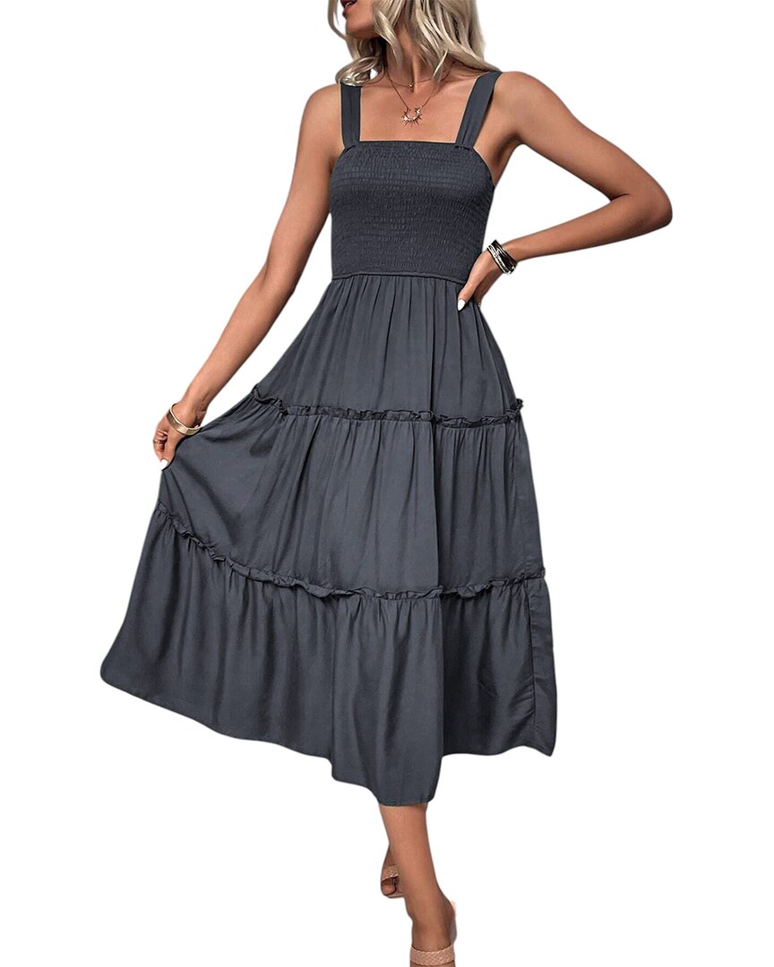 Kayla Paris Midi Dress In Dark Grey