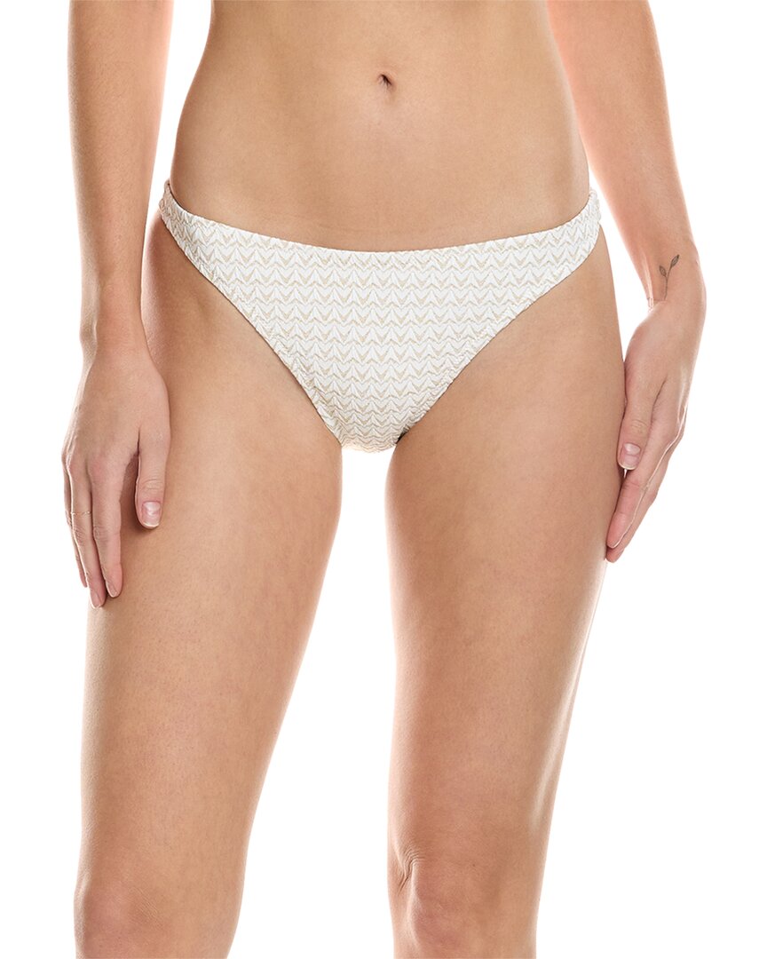 Solid & Striped The Odessa Metallic Stretch-jacquard Low-rise Bikini Briefs In White