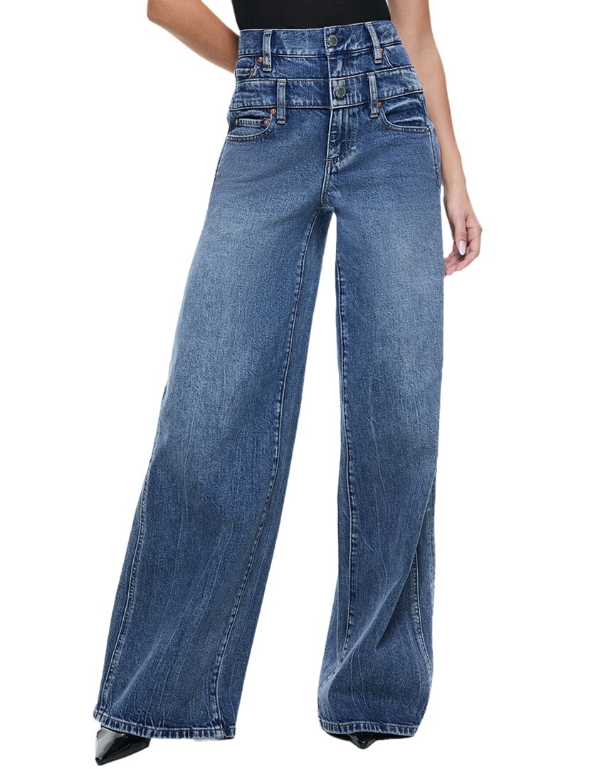 Alice And Olivia Alice + Olivia High-rise Double Waistband Cool Jean In Blue