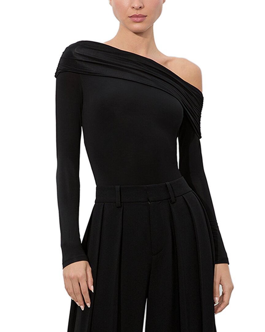 Alice And Olivia Alice + Olivia Mollie Off The Shoulder Convertible Bodysuit In Black