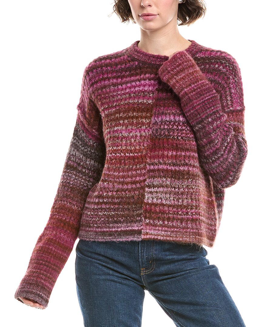 Madewell Arnos Texture Wool & Alpaca-blend Pullover In Burgundy
