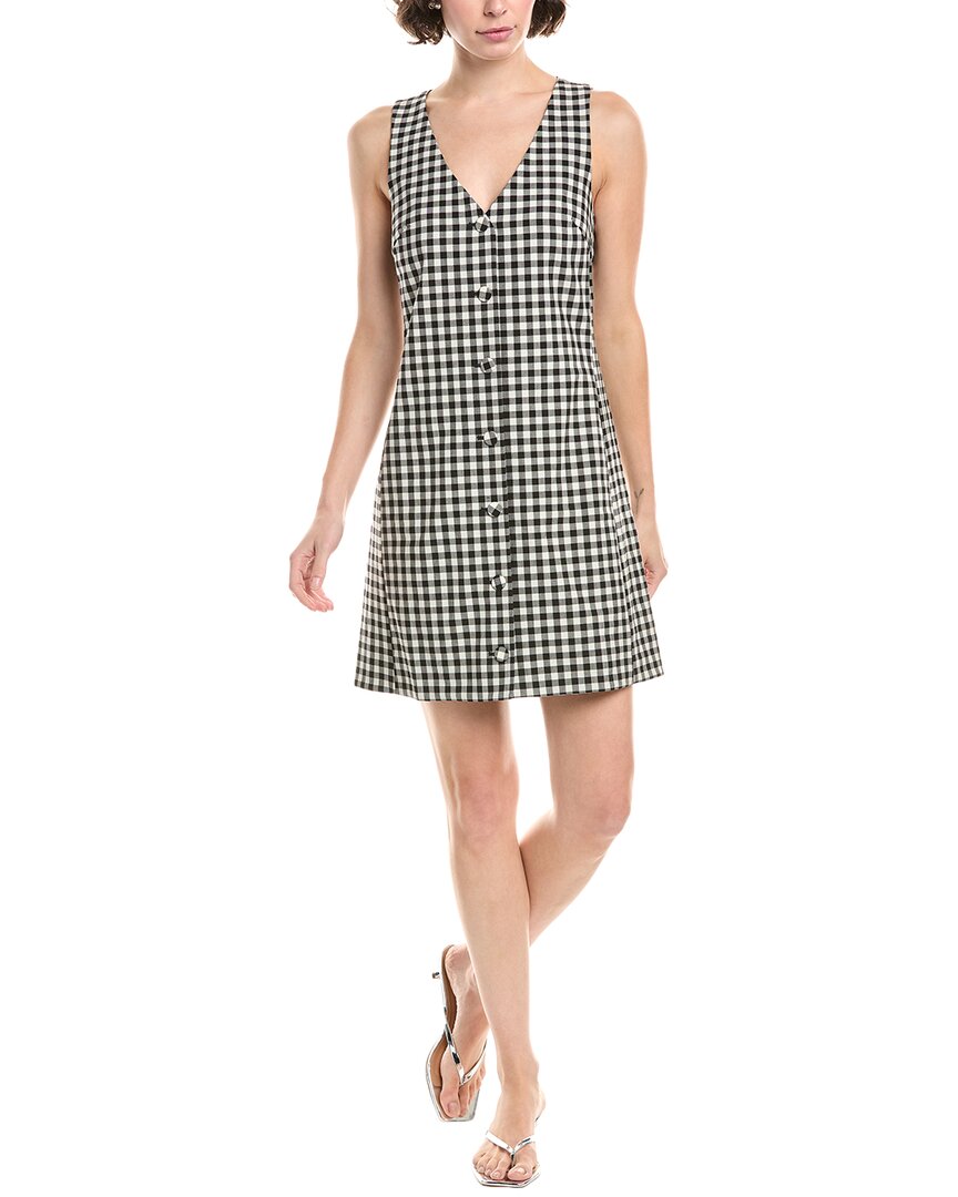 Madewell V-neck Mini Wool-blend Vest Dress In Black