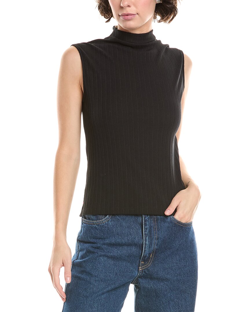 Madewell Ribbed Mock Neck Tank In Black
