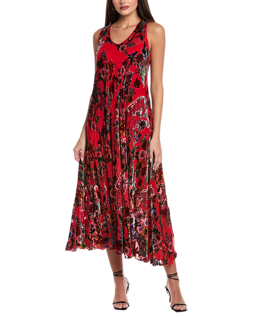 Johnny Was Petite Bias Burnout Velvet Silk-blend Maxi Dress In Multi