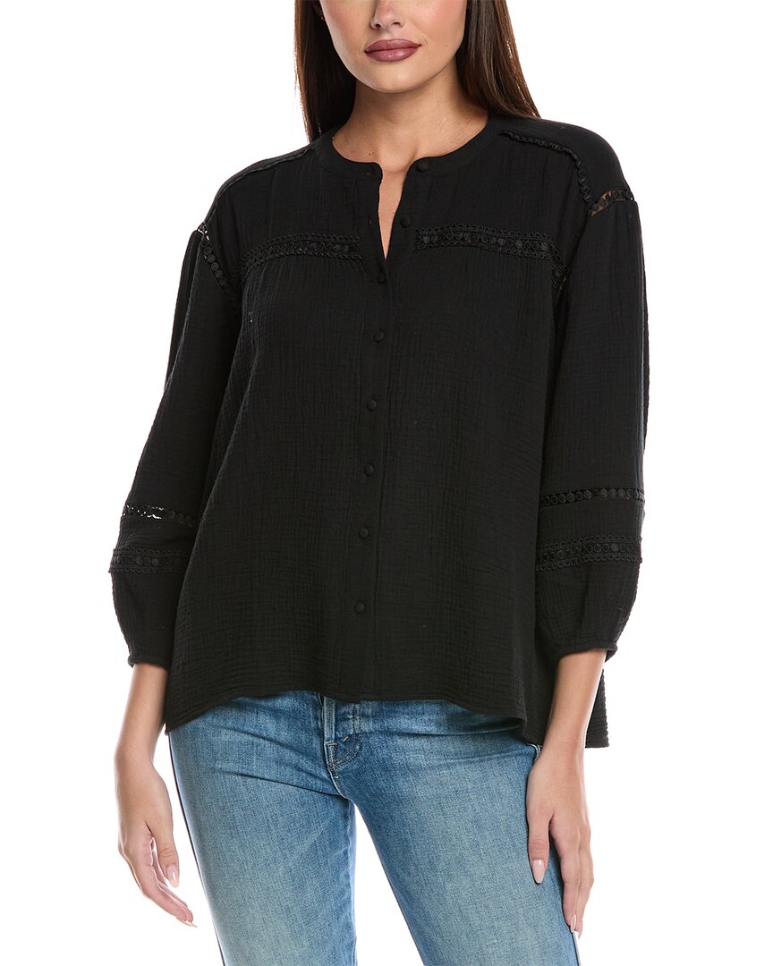 Johnny Was Button-down Blouse In Black