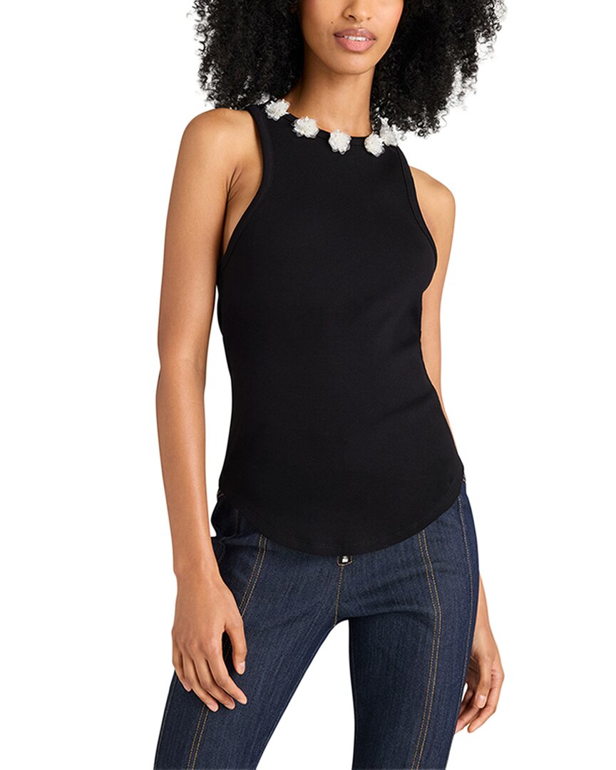 Cinq À Sept Sequin Dot Lizzie Tank Top In Black In Black