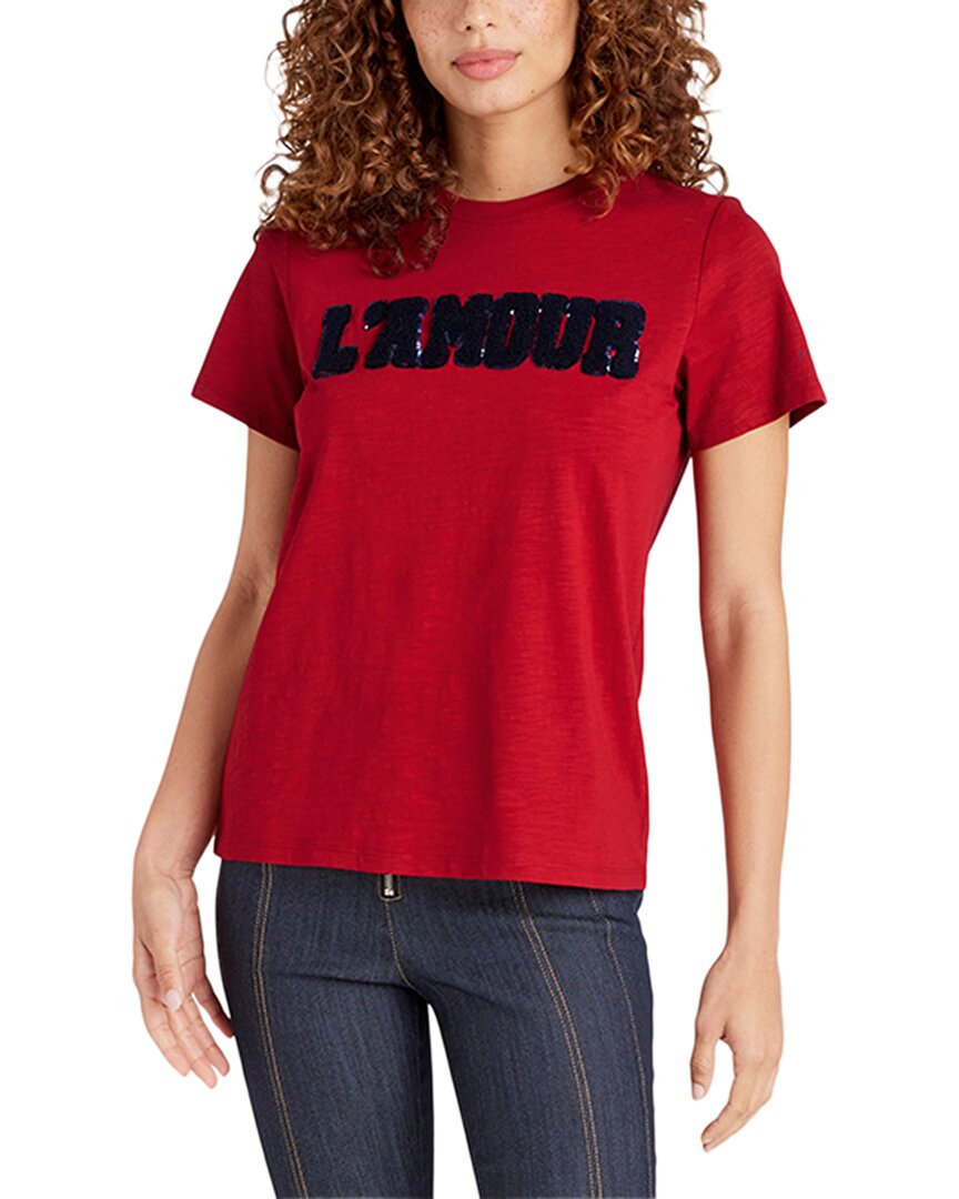 Cinq À Sept Toweled Lamour Shrunken T-shirt In Red