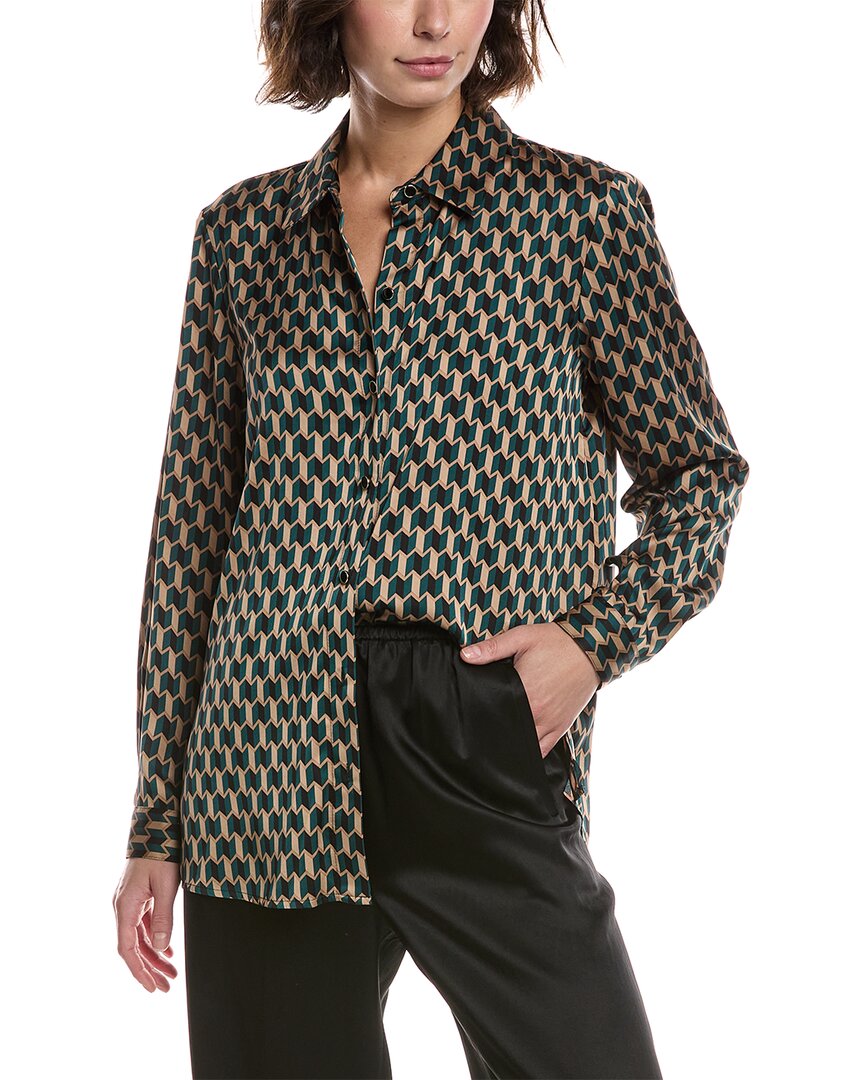 Anne Klein Button-down Collared Shirt In Multi