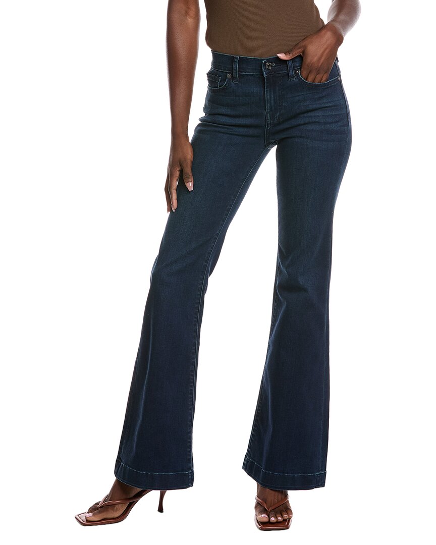 7 For All Mankind Dojo Tailorless Hazelnut Kick Flare Jean In Blue