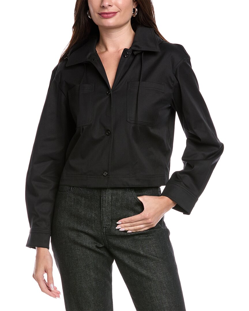 Theory Hooded Crop Jacket In Black