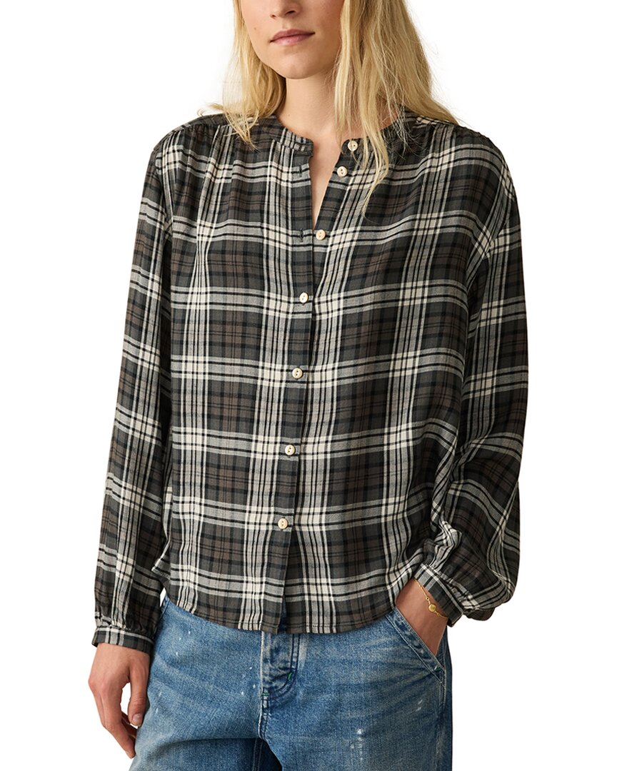 Faherty Drift Linen-blend Top In Multi