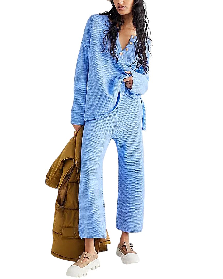Bella Desert 2pc Sweater & Pant Set In Blue