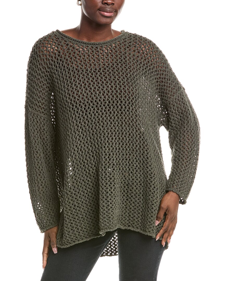 Eileen Fisher Crewneck Pullover In Green