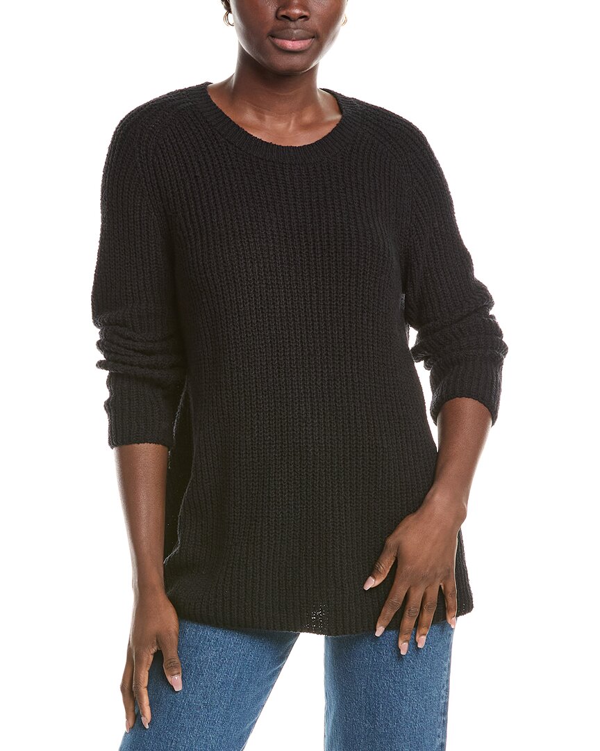 Eileen Fisher Textured Wool Sweater In Black
